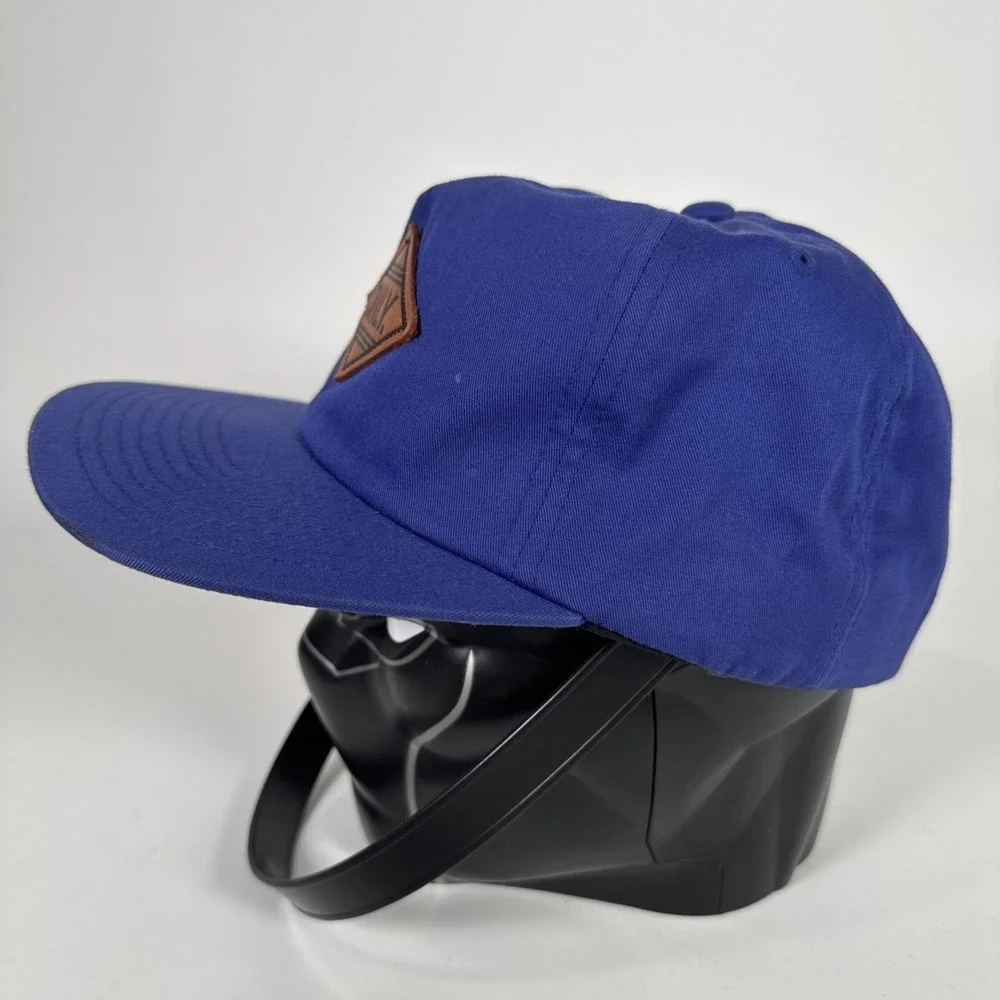 Only NY Logo Leather Patch Blue Hat Cap Adjustable‎ Snapback